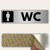 LEIASA | Cartello WC Uomo - 5x18 cm - Alluminio - Spessore 0,8 mm - Resistente per esterni - Stampa UV