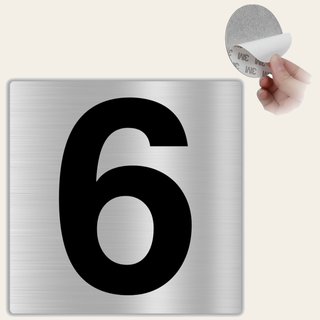 Numero Civico Adesivo - 10x10 cm - Nº 6 - Numero Appartamento Hotel - 
