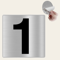 LEIASA | Numero Civico 1 - 10x10 cm - Alluminio - Spessore 0,8 mm - Resistente per esterni - Stampa UV