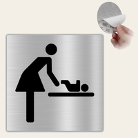 LEIASA | Cartello Fasciatoio Mamma e Bambino - 10x10 cm - Alluminio - Spessore 0,8 mm - Resistente per esterni - Stampa UV