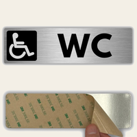 LEIASA | Cartello WC Disabili - 5x18 cm - Alluminio - Spessore 0,8 mm - Resistente per esterni - Stampa UV