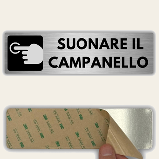 LEIASA | Segnale Adesivo Suonare Campanello - 5x18 cm - Spessore 0,8 m