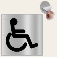 LEIASA | Cartello WC Disabili - 10x10 cm - Alluminio - Spessore 0,8 mm - Resistente per esterni - Stampa UV