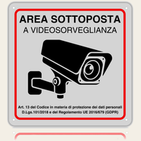 LEIASA | Cartello Area Videosorvegliata - 21x28 cm - Alluminio - Spessore 0,8 mm - Resistente per esterni - Stampa UV