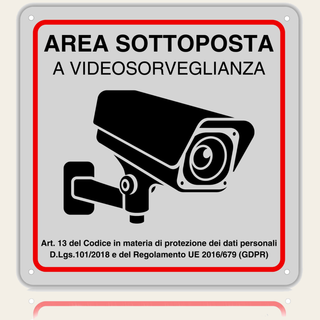 LEIASA | Cartello Area Videosorvegliata - 21x28 cm - Alluminio - Rifle