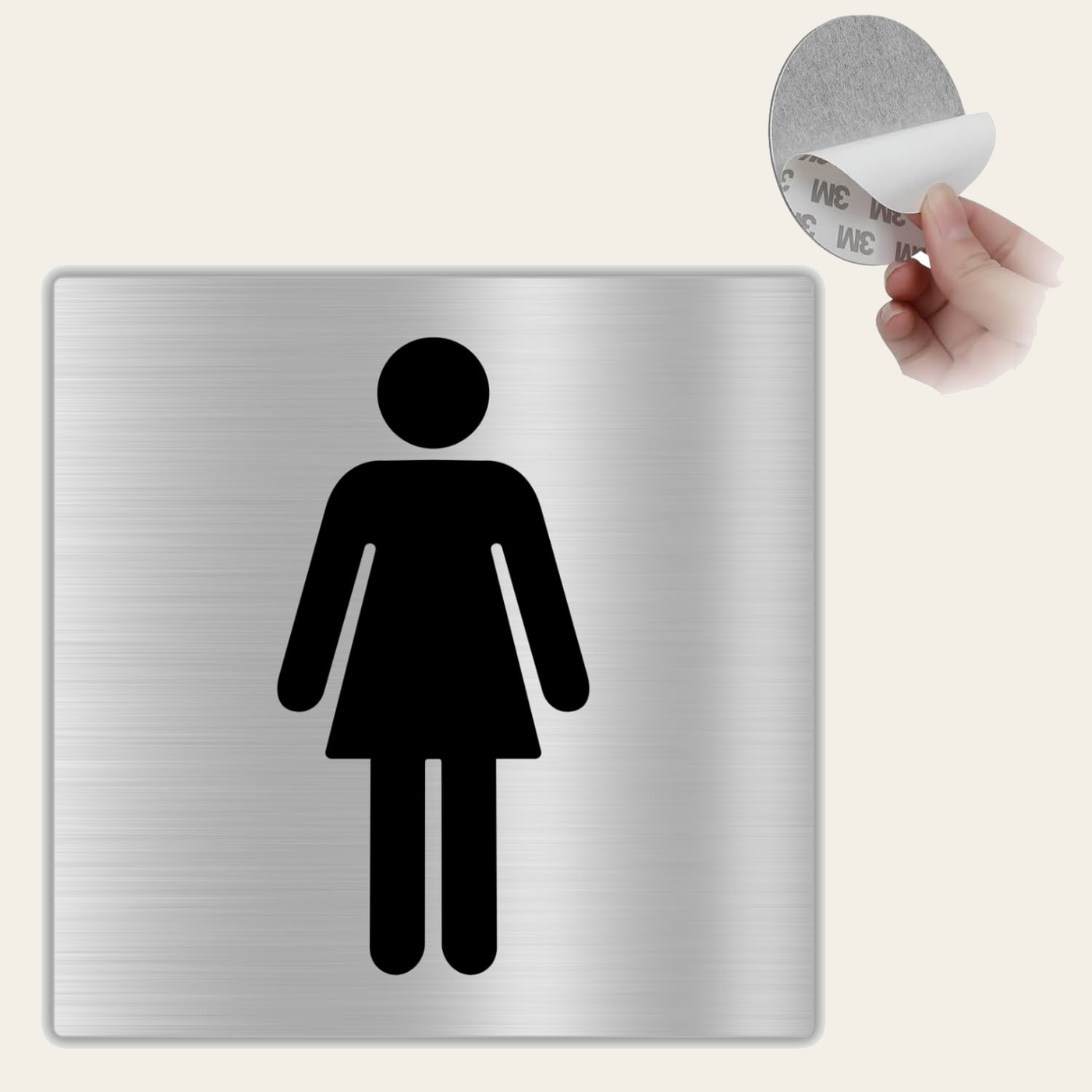 LEIASA | Cartello Adesivo Bagno Donna - 10x10 cm - Spessore 0,8 mm - A