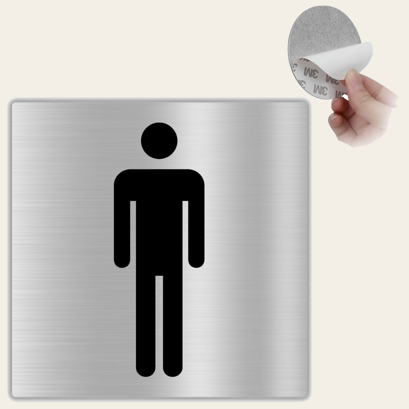 LEIASA | Segnale Bagno Uomo - 10x10 cm - Alluminio - Cartello Servizi 