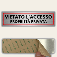 LEIASA | Cartello Vietato l'Accesso - 5x18 cm - Alluminio - Spessore 0,8 mm - Resistente per esterni - Stampa UV
