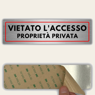 LEIASA | Cartello Vietato l accesso - 5x18 cm - Spessore 0,8 mm - Allu