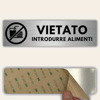LEIASA | Segnale Vietato Introdurre Alimenti - 5x18 cm - Alluminio - C