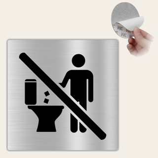 LEIASA | Cartello Adesivo Non Gettare nel WC - 10x10 cm - Spessore 0,8