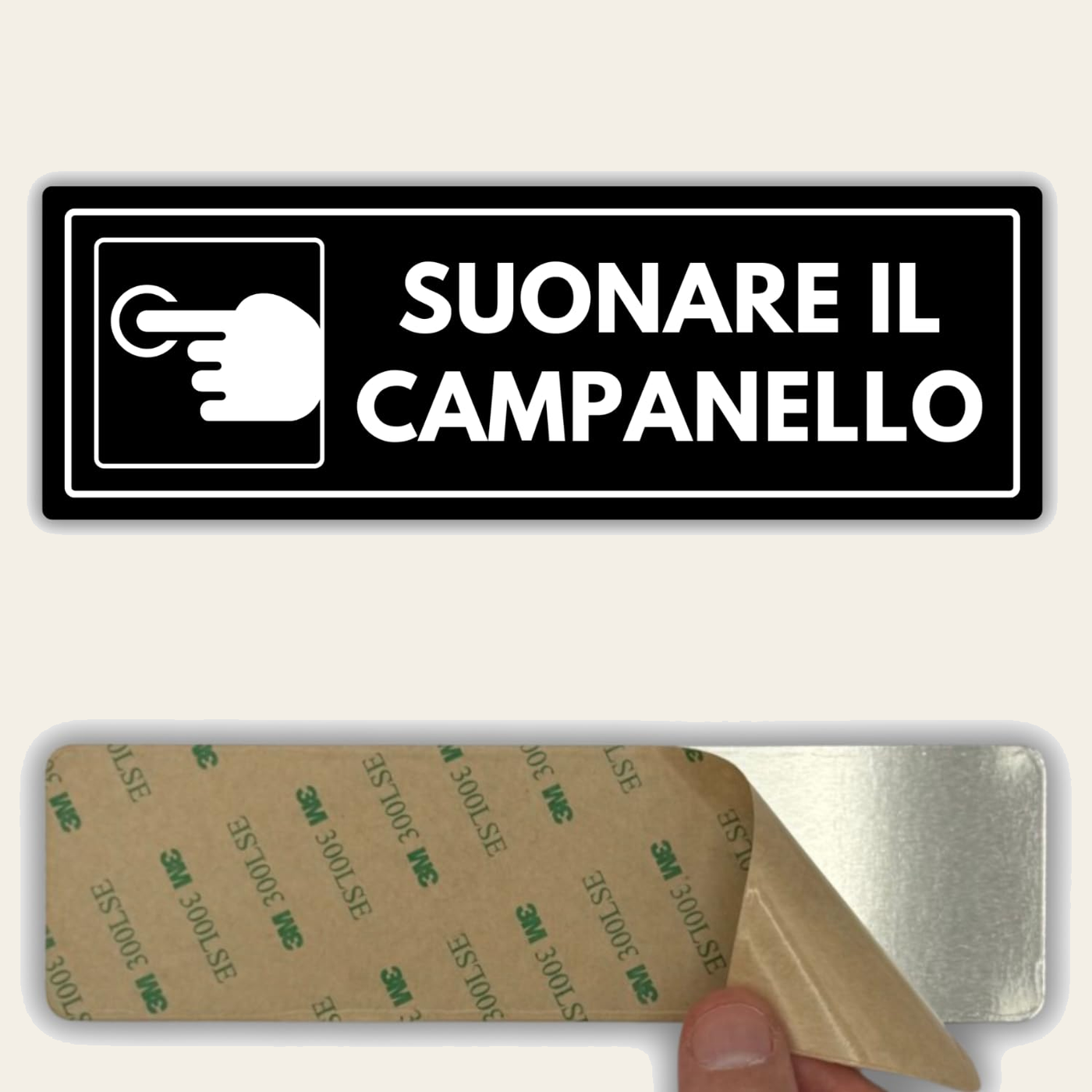 LEIASA | Segnale Suonare il Campanello - 7,5 x 23 cm - Spessore 2 mm -