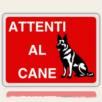 LEIASA : Segnale di pericolo per i cani - 21x21 cm - Alluminio riflettente - Spessore 0,8 mm - Avvertenze per i cani - Segnale per la cura dei cani (Cartello attenti al cane 2)
