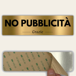 LEIASA | Segnale No Pubblicità - 5x18 cm - Alluminio - Cartello Diviet