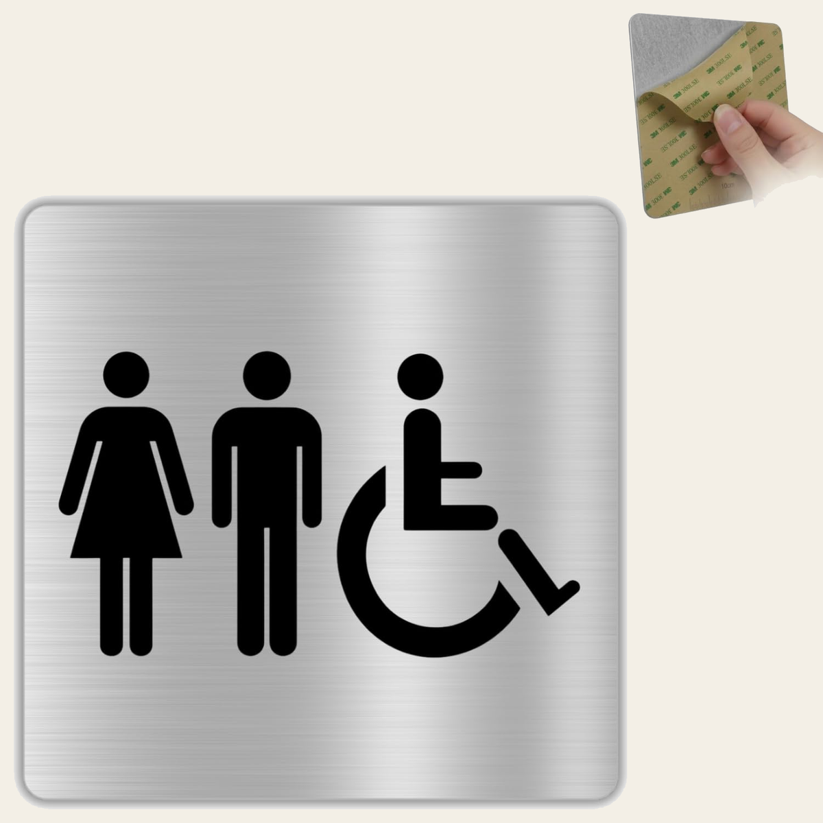 LEIASA | Cartello bagno – 10 x 10 cm – Alluminio – Cartello di servizi