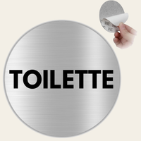 LEIASA | Cartello adesivo Toilette - Diametro Ø 100 mm - Spessore 0,8 mm - Alluminio - Cartello Toilette - Cartello Bagno (Cartello Toilette)