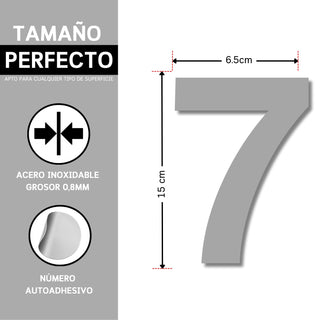 Número 7 Adhesivo: medidas y grosor del producto
