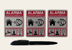 LEIASA | Pack 3 Carteles Videovigilancia - 6x8 cm - Aluminio - Grosor 0.6 mm - Resistente Exterior - Impresión UV