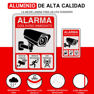 Pack Carteles Zona Videovigilada: medidas y grosor del producto