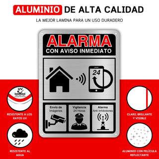 Cartel Videovigilancia - 21x28 cm - Aluminio - Grosor 0.8 mm - Señal Zona Videovigilada - Impresión UV - Señal de Videovigilancia - Zona Video Vigilada - Alarma (Cartel Videovigilancia 21x28)