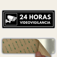 LEIASA | Señal 24h Videovigilancia - 7,5 x 23 cm - Acrílico - Grosor 2 mm - Resistente Exterior - Impresión UV