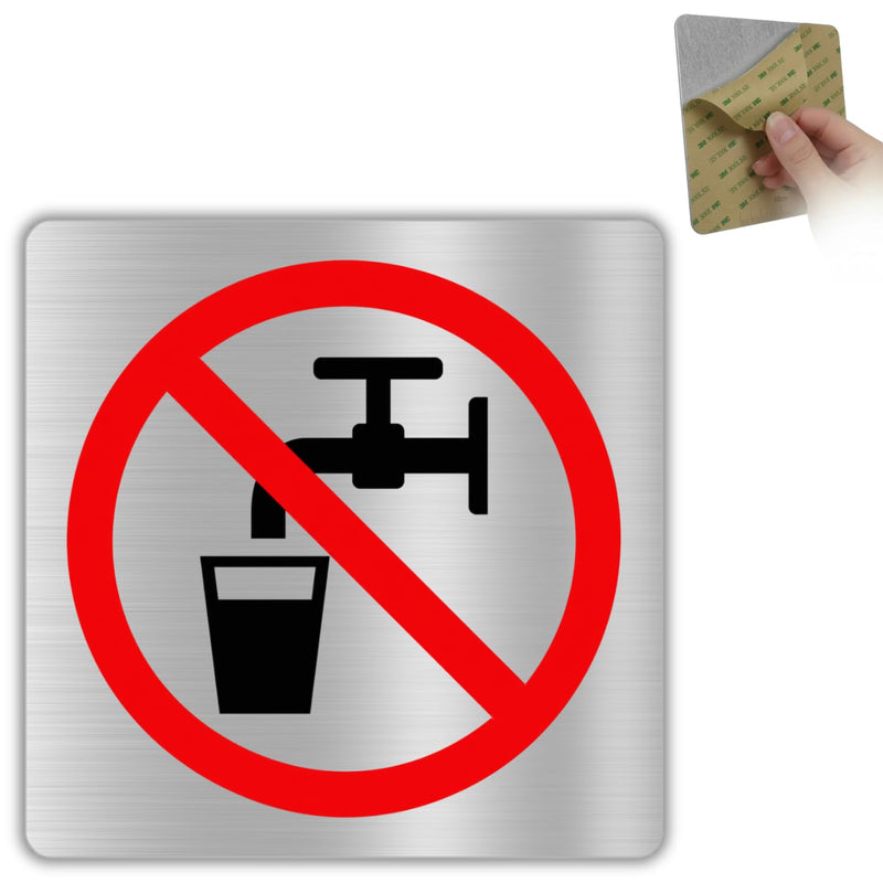 Señal Agua No Potable de aluminio, 10x10 cm