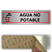 LEIASA | Señal Agua No Potable - 5x18 cm - Aluminio - Grosor 0.8 mm - Resistente Exterior - Impresión UV