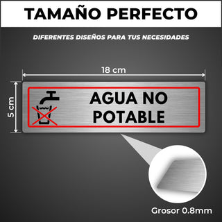 Agua No Potable: medidas y grosor del producto