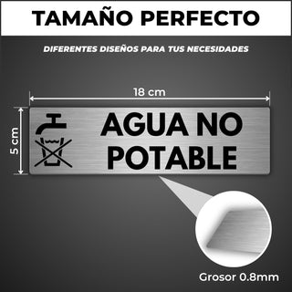 Señal Agua No Potable: medidas y grosor del producto