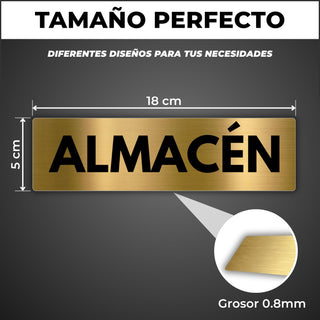 Señal Almacén: medidas y grosor del producto