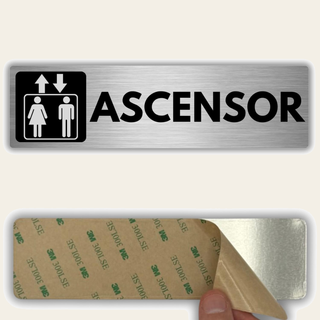 Señal Ascensor de aluminio, 5x18 cm