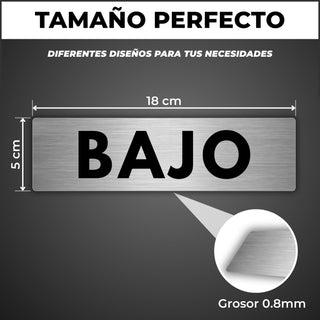 Señal Bajo: medidas y grosor del producto