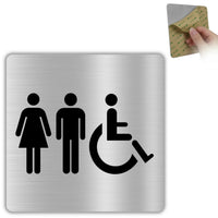 LEIASA | Señal Baño - 10x10 cm - Aluminio - Grosor 0.8 mm - Resistente Exterior - Impresión UV