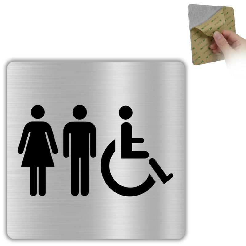Señal Baño de aluminio, 10x10 cm