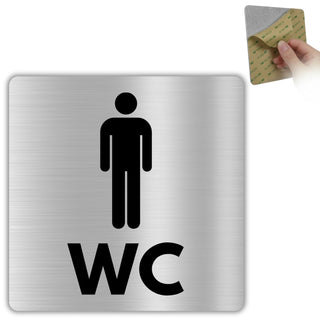 Señal Baño Hombre de aluminio, 12x12 cm