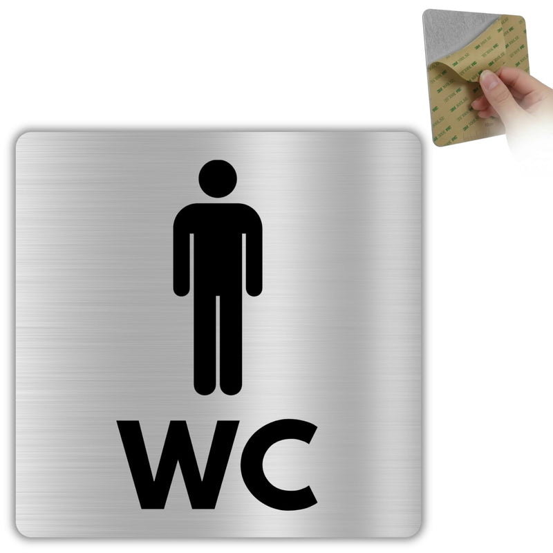 Señal Baño Hombre de aluminio, 12x12 cm