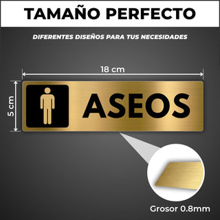 Señal Baño Hombre: medidas y grosor del producto