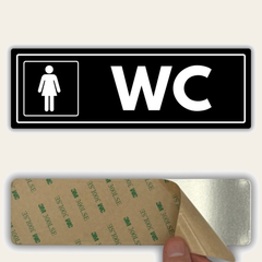 LEIASA | Señal Baño Mujer - 7,5 x 23 cm - Acrílico - Grosor 2 mm - Resistente Exterior - Impresión UV