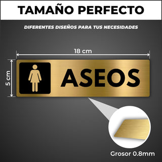 Señal Baño Mujer: medidas y grosor del producto