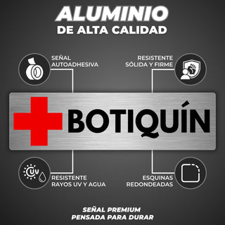 Señal Botiquín: material premium resistente a rayos UV y agua