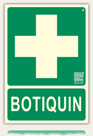 Señal Botiquín Homologada de pvc fotoluminiscente, 21x30 cm