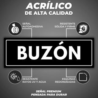 Señal Buzón: material premium resistente a rayos UV y agua