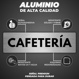 Señal Cafetería: material premium resistente a rayos UV y agua