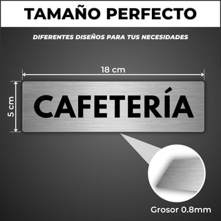 Señal Cafetería: medidas y grosor del producto