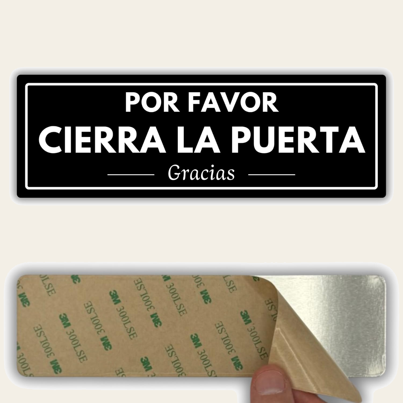 Señal Cierra la Puerta, 7,5 x 23 cm