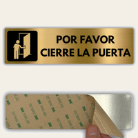 LEIASA | Señal Cierra la Puerta - 5x18 cm - Aluminio - Grosor 0.8 mm - Resistente Exterior - Impresión UV