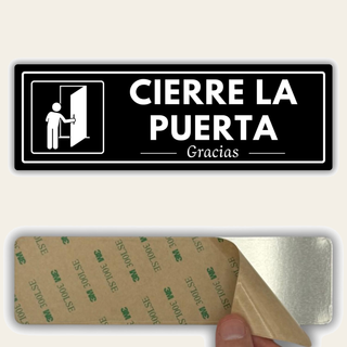 Señal Cierre la Puerta, 7,5 x 23 cm