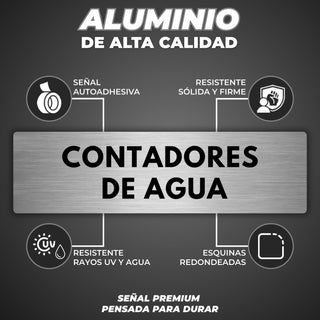 Señal Contadores de Agua: material premium resistente a rayos UV y agua