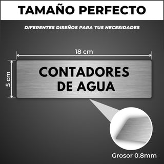 Señal Contadores de Agua: medidas y grosor del producto