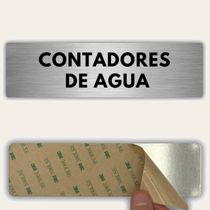 Señal Contadores de Agua de aluminio, 5x18 cm